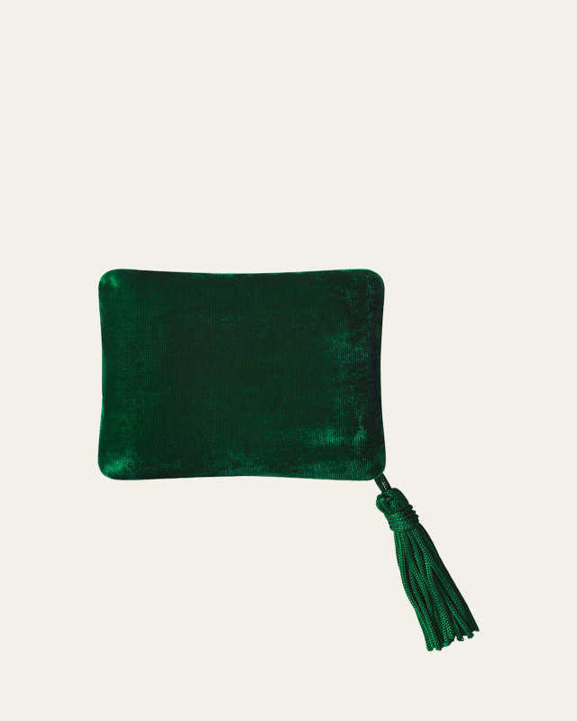 Emerald Green Small Jewelry Box in Velvet, 10.5x8.5cm